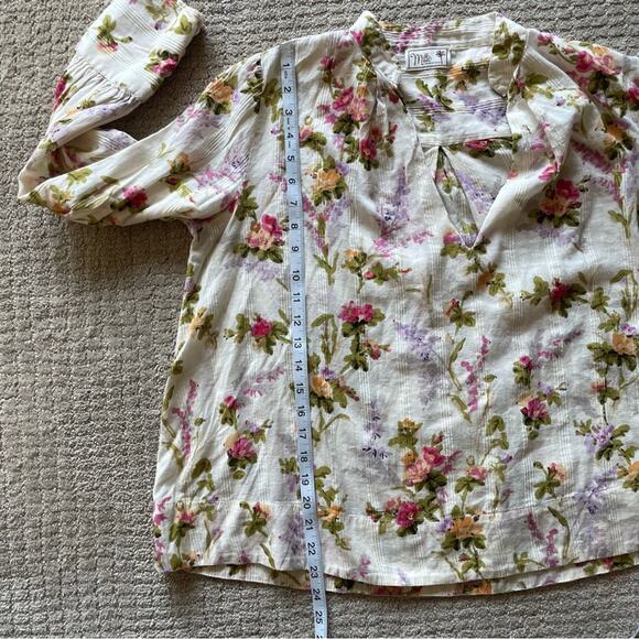 Mille Resortwear Freya Floral Peasant Top Size M - Picture 9 of 10